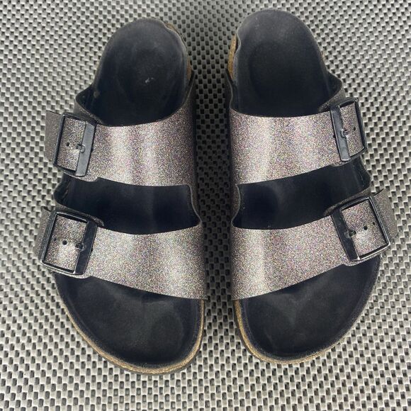 Birkenstock Arizona Sandals Adult 37 Glitter Slide On Buckle Made In Germany - Picture 1 of 13